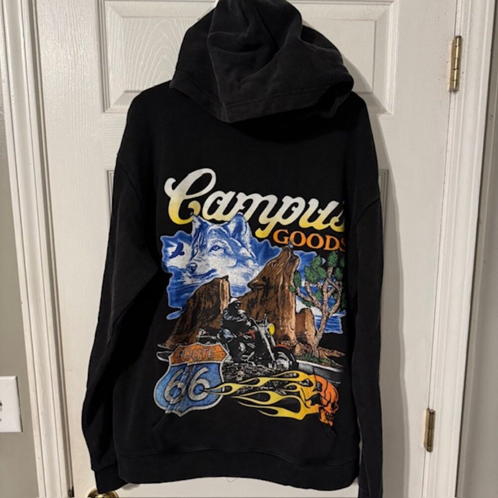 Campus Goods RoadTrip Hoodie Vintage Black CG-H24-15 2XL XXL NWT $150 Retail